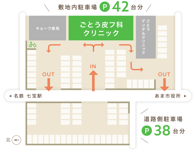 敷地内駐車場42台分